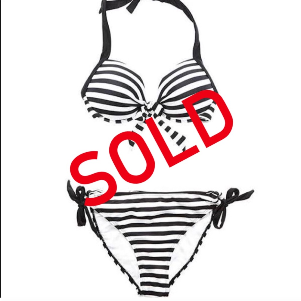 Adina Push Up Swimsuit Black/White Adore Me